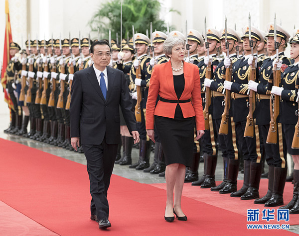 李克強(qiáng)同英國首相特雷莎·梅舉行中英總理年度會(huì)晤