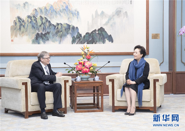彭麗媛會見比爾·蓋茨