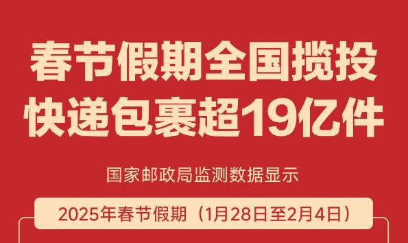 春節(jié)假期全國攬投快遞包裹超19億件