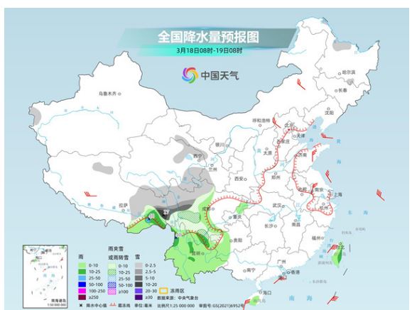 今天至周末我國大部一路向暖 西南地區(qū)雨雪頻繁