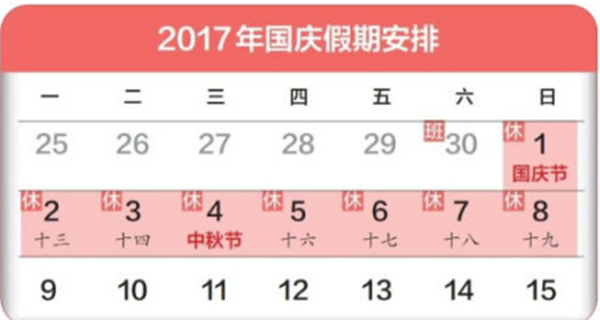 國慶中秋放假通知:高速公路免費天數(shù)比去年多一天